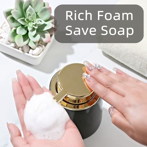 Modern Foam Soap Dispenser for Bathroom, Chic Ceramic Bottle(White) | Gold Soap Dispenser Pump - color: White