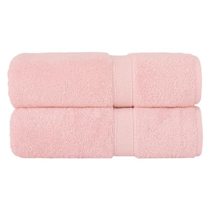 Supreme Terry 2-Piece Bath Towel Set, Hotel & Spa Quality, Plush and Absorbent 100% Turkish Cotton Towels, Quick Dry-Pink - color: Pink, size: Bath Towel Set