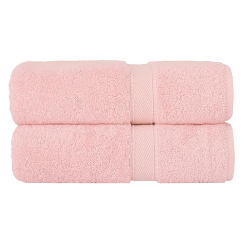 Supreme Terry 2-Piece Bath Towel Set, Hotel & Spa Quality, Plush and Absorbent 100% Turkish Cotton Towels, Quick Dry-Pink - color: Pink, size: Bath Towel Set
