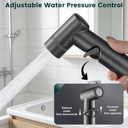 Handheld Bidet Sprayer for Toilet, Stainless Steel with Adjustable Pressure Valve & 78-Inch Hose, Easy Installation Sprayer Kit for Feminine Wash, Muslim Shower & Diaper Cleaning