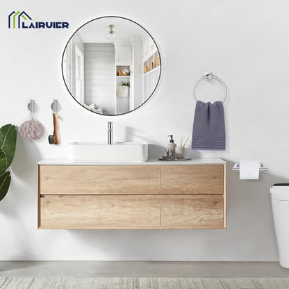 Brushed Nickel Bathroom Hardware Set, 4-Piece Towel Holder Set Include Double Bases Toilet Paper Holder,Towel Ring and 2 Towel Hooks Stainless Steel Wall Mounted Bathroom Hardware Accessories Set - color: Brushed Nickel, size: Set B
