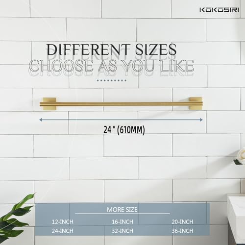 KOKOSIRI Bathroom Towel Bar Bath Towel Holders for Toilet Kitchen Cabinet Wall Mount 24 Inch Brushed Gold Stainless Steel B4005BG-L24 - color: Brushed Gold, size: 24-Inch