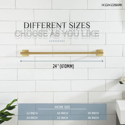 KOKOSIRI Bathroom Towel Bar Bath Towel Holders for Toilet Kitchen Cabinet Wall Mount 24 Inch Brushed Gold Stainless Steel B4005BG-L24 - color: Brushed Gold, size: 24-Inch