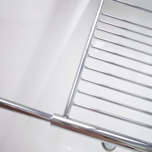 Stainless Steel Expandable Shower Bathtub Tray Over Tub Bath Caddy Expandable Bath Caddy for The Elegant Tub Chrome Polished (Silver) - color: Silver