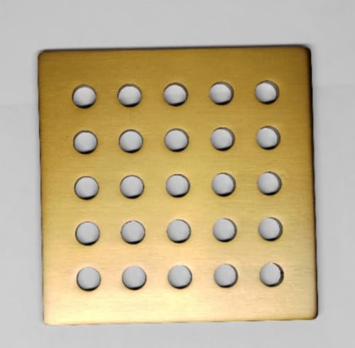 3.75 INCH Square Shower Drain Cover 95MM Floor Drain Grille (Brushed Gold) - color: Brushed Gold