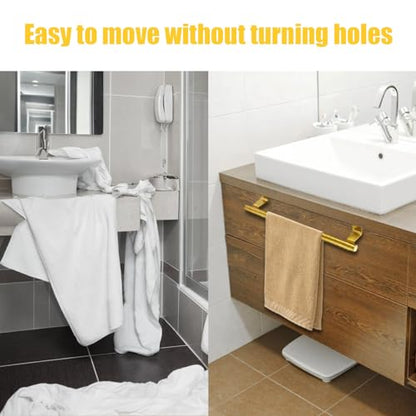 2 Pack Gold 9 Inch Towel Holder for Kitchen Bathroom | Stainless Steel, Bathroom Towel Bar, Hand Towel Rack, Over Cabinet Door, For Kitchen Bathroom - color: Gold