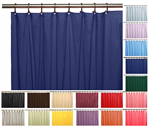 Elegant Heavy Duty Vinyl Shower Curtain Liner with 12 Metal Grommets Navy Blue - color: Navy Blue