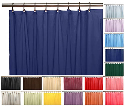 Elegant Heavy Duty Vinyl Shower Curtain Liner with 12 Metal Grommets Navy Blue - color: Navy Blue