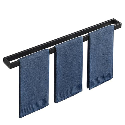 Sayayo Matte Black Towel Bar for Bathroom, 27.5 Inch Hand Towel Holder Wall Mount Square Towel Ring SUS304 Stainless Steel Towel Rack - color: Black, size: 27.5 INCH