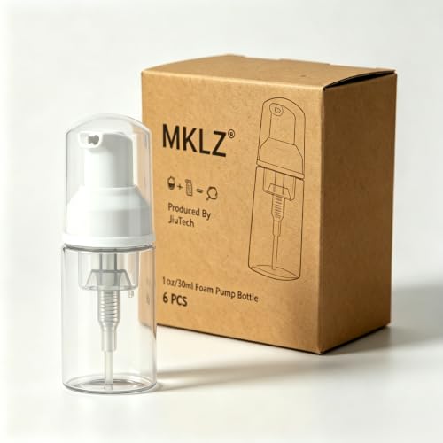 6 Pcs Empty Foam Pump Bottle 1oz/30ml Travel Size Plastic Pump Bottle Soap Bottle Portable Small Hand Sanitizer Dispenser Bottles, Refillable Clear Instant Foaming Bottles for Hand Lotion Shampoo - size: 1oz/30ml