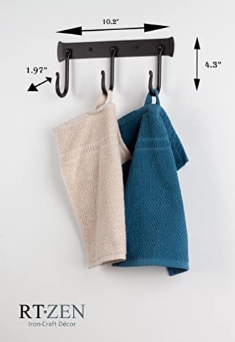 Classic Farmhouse Wall Mount Multi-Use Wrought Iron Hook Set (3 Pack) | Decorative Rustic Metal Handcrafted Bathroom, Entreyway Home Decor Hooks Suitable for Coats, Towels, Robe or Hat Hanging - style: J-Hook Rack of 3
