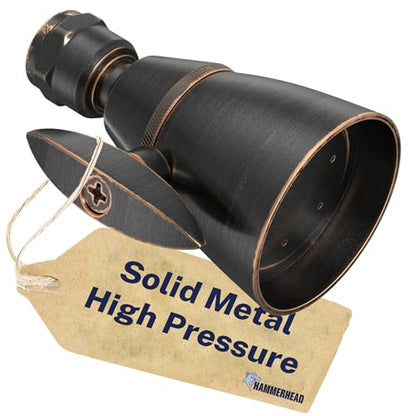 HammerHead Showers® Solid Metal 2 Inch High Pressure Shower Heads - OIL RUBBED BRONZE – 2.5 GPM Shower Heads High Pressure - High Flow Shower Head with ADJUSTABLE SPRAY PATTERN - Fixed Shower Head - color: Oil Rubbed Bronze, size: 2.5 GPM Standard