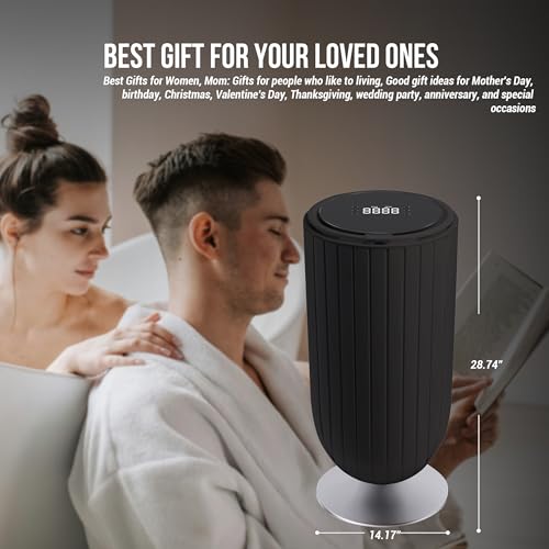 Large 27L Bathroom Towel Warmer Dryer – 5-Min Rapid Heat, 4 Modes, Auto Flip-Top, Aromatherapy, Night Light & ETL Certified for Towels, Blankets & Clothes. (Black) - color: Black (Flip Top)