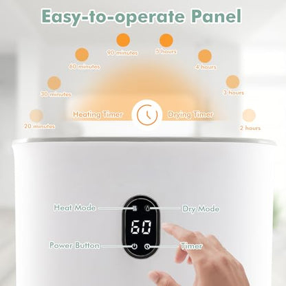 Tangkula 35L Large Towel Warmer Bucket, Luxury Hot Towel Heater w/ 20-90Min Timer & 2-5H Drying Mode, Aroma Tray, ETL Certified Bathroom Heater for Oversized Towels, Bathrobes, Blankets (White, 35L)