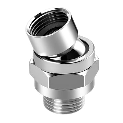 Voolan Solid Metal Shower Head Swivel Ball Adapter, Adjustable Pivot Ball To Adjust Showerhead Angle, Universal Connector Joint Fits Fixed, Hand Held & Rain Shower, Chrome - color: Chrome