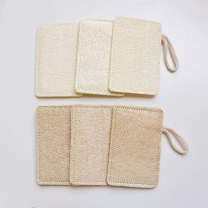 5pcs Loofah Exfoliating Brush and Shower Towel Set Made of Natural Loofah Sponge and Cloth, Expands When Wet for Lasting Use, for Home and Bathroom Bathing and Skincare