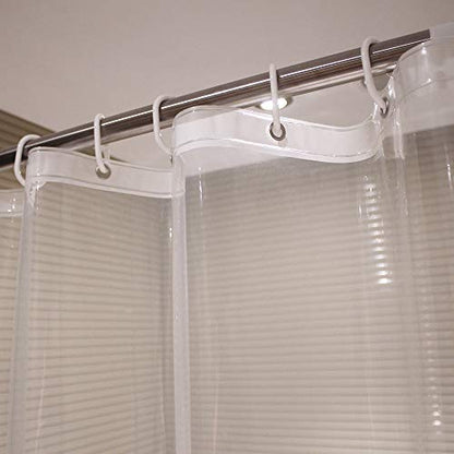 AooHome Standard 72x72 Inches Shower Curtain Liner, Clear Eva 8 Gauge Shower Liner with Hooks, Bottom Magnets, Water Repellent, Heavy Duty, Rust Proof Grommets - color: Clear, size: 72"W x 72"L (Pack of 1)