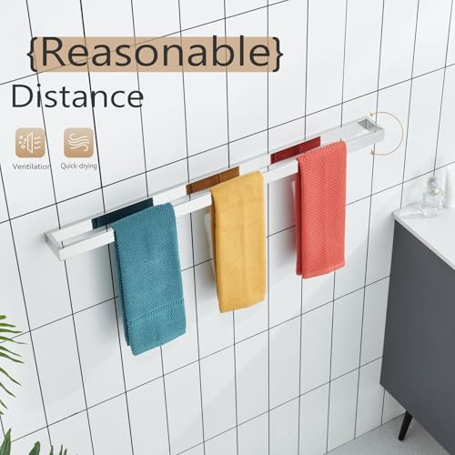 KOKOSIRI Towel Holder Chrome Bath Towel Bar Rack 32-Inch Kitchen Holder Polished Stainless Steel for Bathroom Hardware Wall Mounted, 1 Pack B4008CH-L32 - color: Polished Chrome, size: 32-Inch