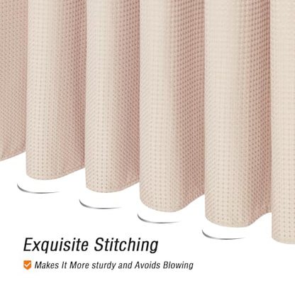 Blush Pink Fabric Shower Curtain, 72 X 72 | Cloth-Textured Shower Curtain for Bathroom - Soft Cloth & Hotel Spa Luxury, Water Repellent, Machine Washable - color: Blush Pink, size: 72"W x 72"L (Pack of 1)