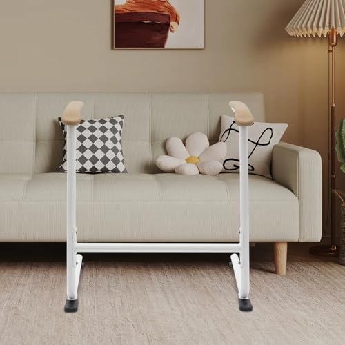 Chair Lift Assist for Elderly, Couch Stand Assist for Seniors Standing Aids Supports Devices, Heavy Duty Mobility Assistance Frame Freestanding, Bathroom Toilet Safety Rail 330 lbs Capacity, Ergonomic Handles White, 24" x 19.5" x 25.6"