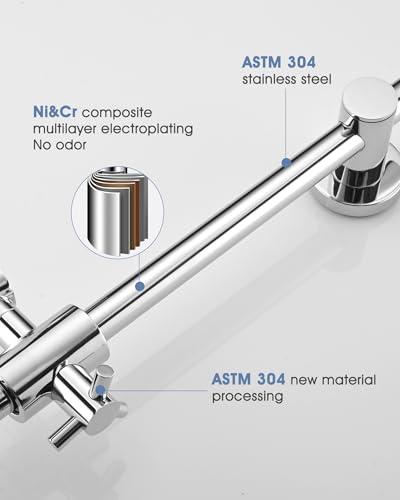 All Metal Shower Slide Bar with Adjustable Handheld Shower Head Holder, 25 Inch SUS304 Stainless Steel Shower Rail, Replacement for RV, Camper, Hotel & Bathroom, Polished Chrome - color: CH