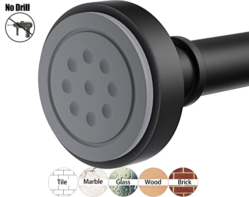 Black Tension Shower Curtain Rod – Adjustable 18-39 Inches, Fits 20-38 Inch Spaces, No Drill Rust Resistant Spring Rod for Bathroom, Kitchen, Bedroom, Balcony - color: Black, size: 18-39 inch without hooks