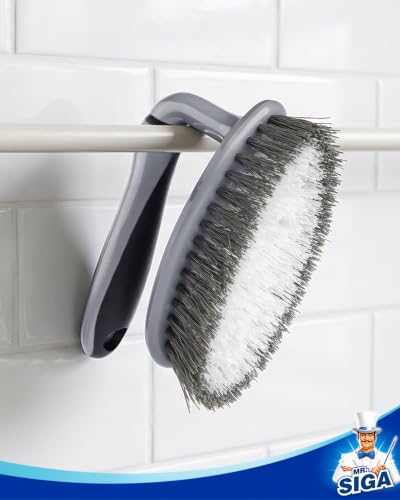 MR.SIGA Heavy Duty Scrub Brush with Comfortable Grip for Bathroom Shower | Strong bristles with effective scrubbing power, ideal for kitchen, bathroom, shower and everyday household cleaning.