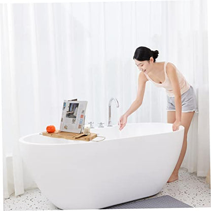 Bathtub Rack Bath Tray for Tub Table Tray tub Rustic Decor Nonslip Expandable Wooden Black and White Decor Tub Table Bride Bamboo Shower Tablet