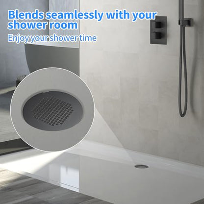 Shower Drain Cover, Drain Hair Catcher Snap-in Replacement Strainer | Matt Black Round Grate, Drain Protector Designed for 4.25" OD Standard Round Shower Drains - color: A-matt Black