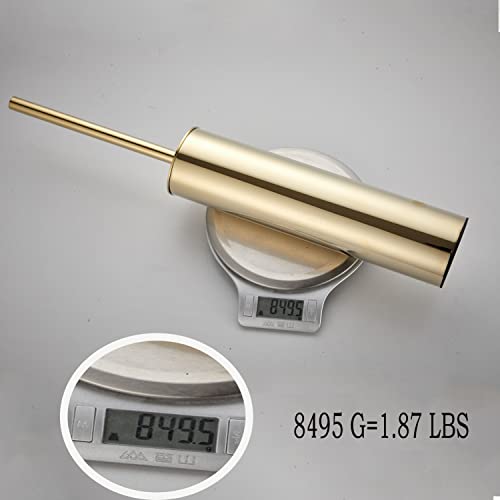 Freestanding Luxury Toilet Brush 304 Stainless Steel Toilet Brush and Holder 19-Inches Tall Round Rust Resistant Anti-Odor and Easy to Clean with Polished Gold Finished - color: 19-inch Round High Polished Gold