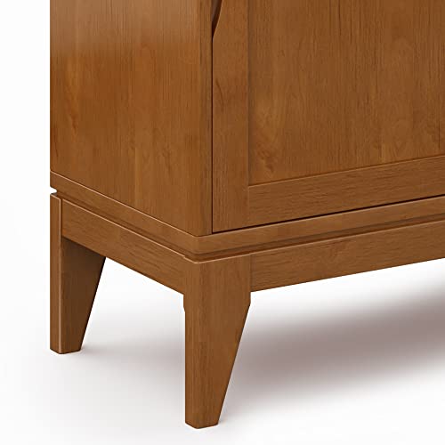 SIMPLIHOME Harper 48" Solid Wood Cabinet in Teak Brown - color: Teak Brown, size: 30 inch