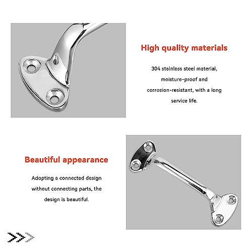Bath Grab Bar, 6in Shower Grab Bar Stainless Steel Bathroom Handles Stairway Handrail Balance Bar Boat Yacht Handle Pull Shower Handle Safety Bar for Grab Bars Senior, Elderly, Handicap (2Pcs) - size: 2Pcs