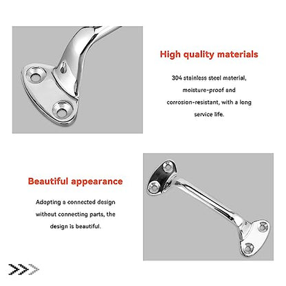 Bath Grab Bar, 6in Shower Grab Bar Stainless Steel Bathroom Handles Stairway Handrail Balance Bar Boat Yacht Handle Pull Shower Handle Safety Bar for Grab Bars Senior, Elderly, Handicap (2Pcs) - size: 2Pcs