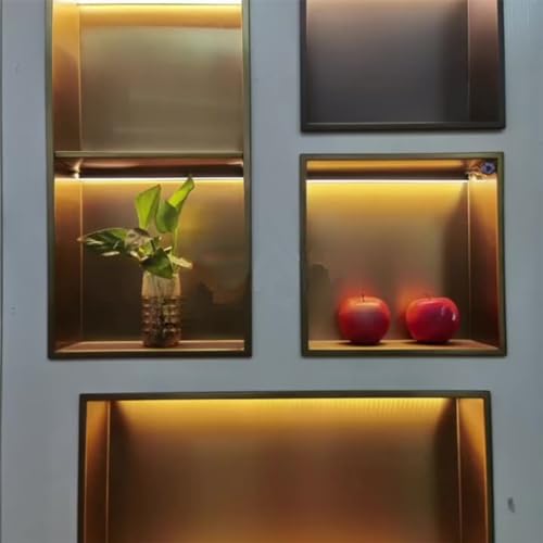 Stainless Steel Shower Niche, Recessed Niche Shower, Rectangle Bathroom Wall Soap Niche Nook Insert for Sealed Shower Assemblies,Gold - color: Gold