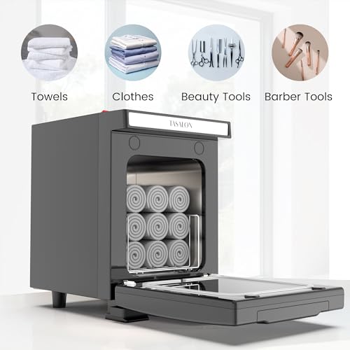 TASALON 5L Hot Towel Warmer Cabinet, Aluminum Inner Chamber - Black | Removable tray, fast heating, compact 5L size, ideal for spa, salon, esthetician & massage use, black finish - color: Black