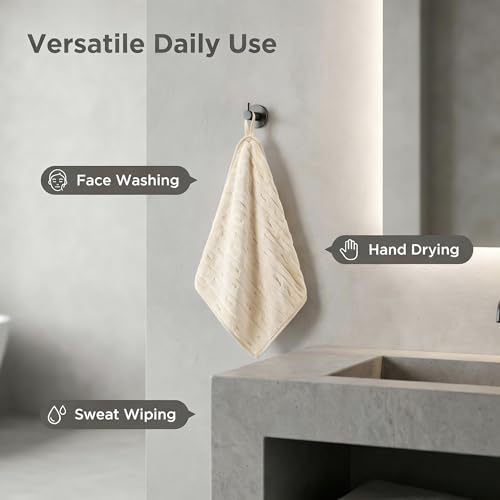 3 Pack Microfiber Hand Towels for Bathroom with Hanging Loops Quick Dry Small Towel Set for Bathroom Kitchen 14 x29.6inch(Beige) - color: Beige