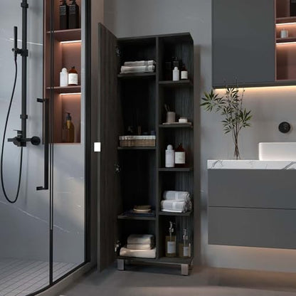 HomeStock Linen Tower Cabinet with Shelves, Bathroom Storage Organizer