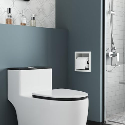 Neodrain White 304 Stainless Steel Recessed in Wall Toilet Paper Holder | Rustproof,Durable construction, Space-saving, Built-in Wall toilet paper Holder for Bathroom & RV - color: White, size: 6X6In