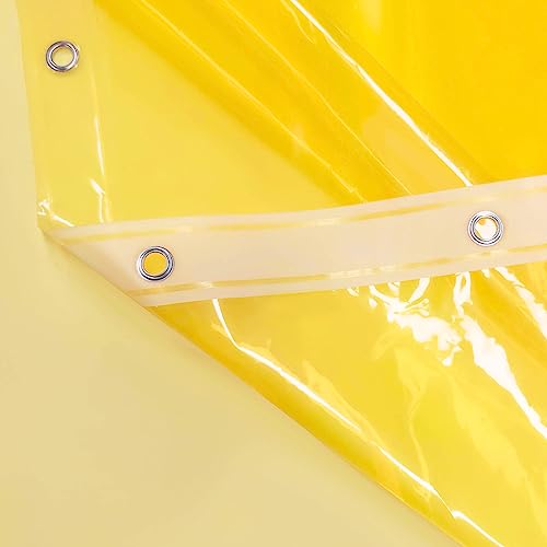 Barossa Design Clear Yellow Shower Curtain Liner Standard Size | Premium PEVA, PVC Free, Metal Grommets, Waterproof Lightweight Translucent Yellow Curtain with 3 Magnets for Bathroom - color: Clear Yellow, size: 72"W x 72"L (Pack of 1)
