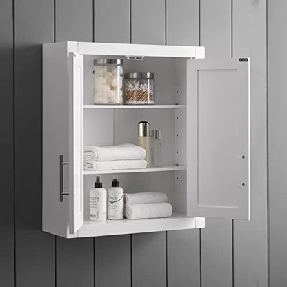 Crosley Furniture Savannah 3-Piece Wall Kitchen Storage Cabinet, Cabinets for Laundry, Bathroom, White - color: White, style: 3-Piece Bathroom Cabinet