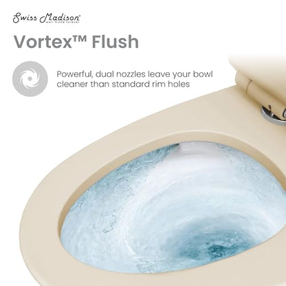 Ivy One Piece Toilet Dual Vortex Flush 1.1/1.6 gpf in Bisque - color: Glossy Bisque, size: 12" Rough-in