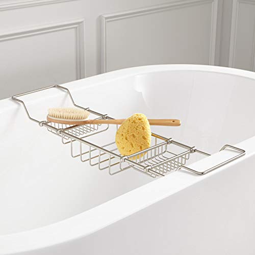 Signature Hardware 123697 Nottingham Brass Tub Caddy - color: Brushed Nickel