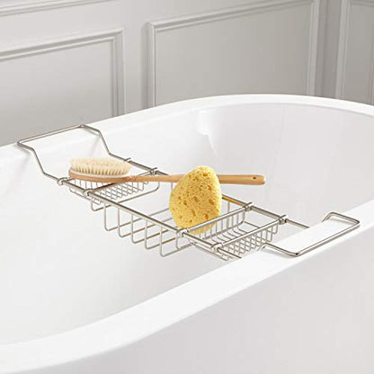 Signature Hardware 123697 Nottingham Brass Tub Caddy - color: Brushed Nickel