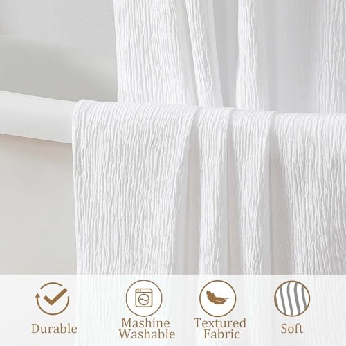 Aiyufeng 3D Textured White Small Shower Curtain for Bathroom, Fabric Shower Curtain Heavy Duty Cloth, Stall Size Narrow Bathroom Curtains, Machine Washable, 36x72 Inches - color: White, size: 36"W x 72"L (Pack of 1)