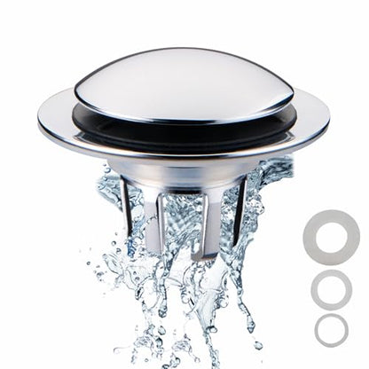 WELSAN Chrome Plated Bathroom Sink Drain Stopper 1 1/8"-1 1/2" Bath Drain | Bathroom Sink Stopper Replacement, Universal Pop-Up Drain Stopper Plug Strainer with Hair Catcher, Anti-Clogging Design - color: Chrome Plated