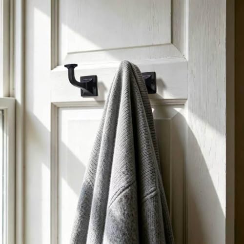 CHIVS Heavy Duty Sold Zinc Towel Hooks, Wall Mounted Square Robe Hooks for Bathroom, Kitchen, Bedroom, Hotel ，Oil-Rubbed Bronze Wall Hook 5 Pack - color: Oil Rubbed Bronze