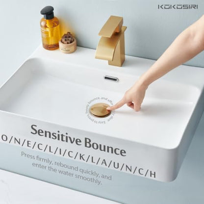 KOKOSIRI Pop Up Sink Drain with Strainer Basket, Bathroom Sink Drain with Detachable Hair Catcher Anti Clogging for Vanity Vessel Sink Without Overflow, Champagne Bronze C1002CPG - color: Champagne Bronze