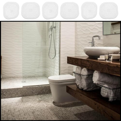 2 Pack 5.5 Inch White rain Hair Catcher | Silicone, Square ,140mm, Sink Drain Strainer, Shower Drain Hair Catcher, Drain Protector Hair Stopper, For Bathroom Bathtub