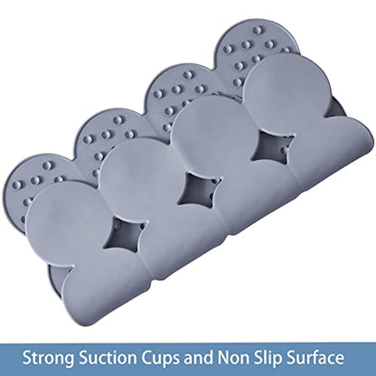 Webos Square Shower Mat Nonslip - 2PCS Rubber Bathtub Mat with Suction Cups for Inside Shower Bathroom Floor (Grey, 21X21) - color: Grey(2pcs)