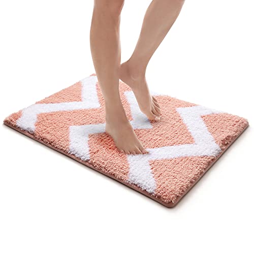 Home Inspirations Collection Soft & Cozy Bath Mats for Bathroom, Memory Foam Bathroom Rugs with Skid Resistant Base, Ultra Absorbent Microfiber Bath Mat, 17x24, Small, Pearl Blush - color: Pearl Blush